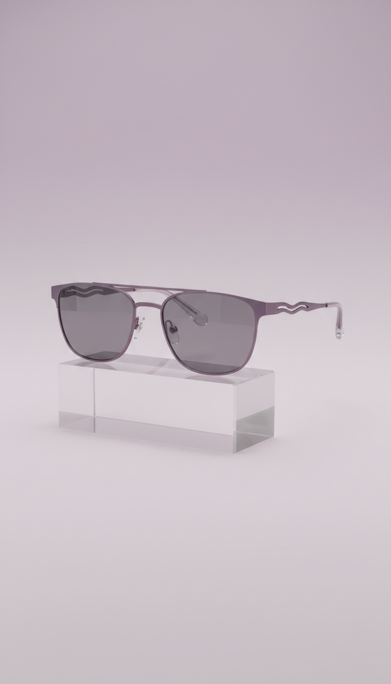 Dusty violet metal fashion sunglasses