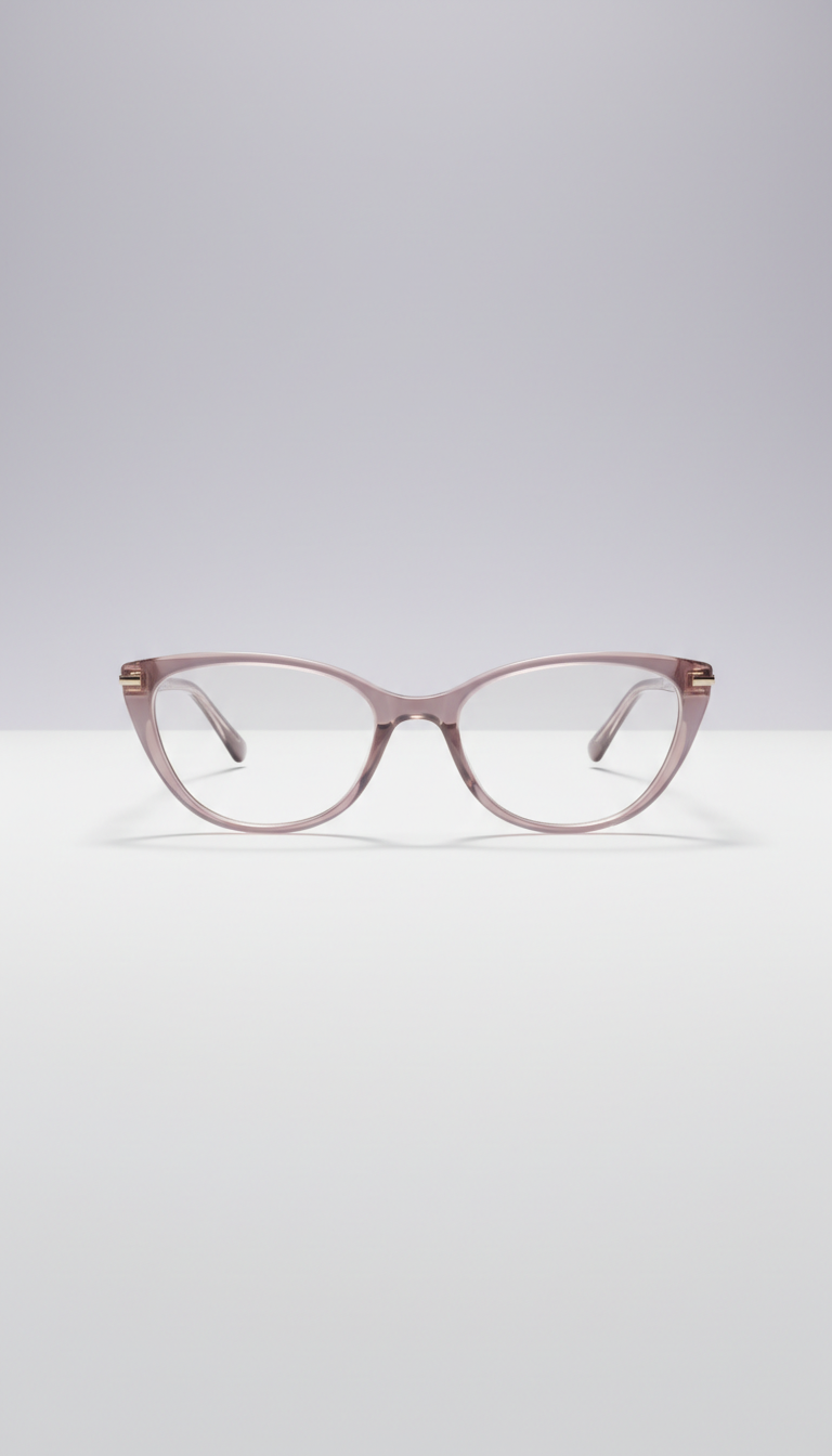 Opal mauve cat-eye eyeglasses